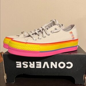 Converse White Canvas with Multicolor Soles